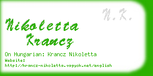 nikoletta krancz business card